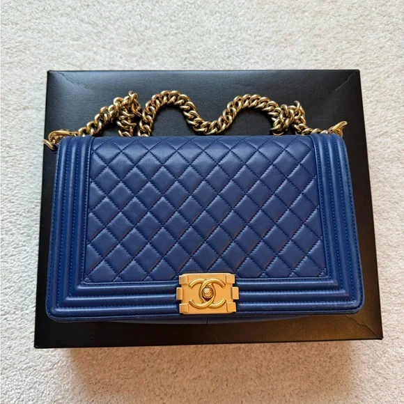 Chanel Blue Quilted Leather Bag - Picture 1 of 12